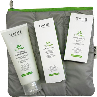 Набор косметики для лица Laboratorios Babe Stop Akn Гель д/умыван 200мл+Флюид матир 50мл+Гель д/лица 10мл