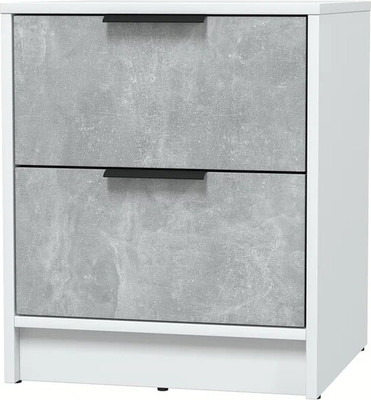 Прикроватная тумба Interline Концепт КТ-ТК1-57 (бетон/белый платинум)