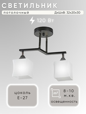 Потолочный светильник Aitin-Pro НПБ 02-2x60-101 / 33137/2 (черный/золото)