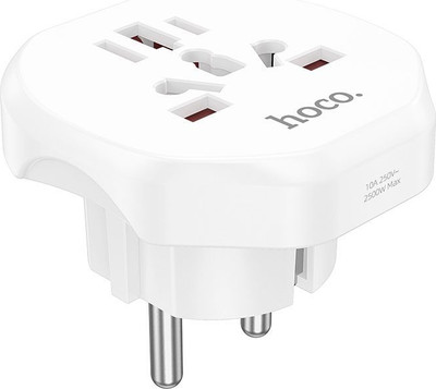 Переходник сетевой Hoco AC6 (белый)