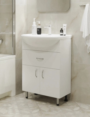 Тумба с умывальником Mixline Мистраль-60 555210 + Уют 60