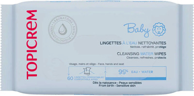 Влажные салфетки детские Topicrem Baby на водной основе (60шт)