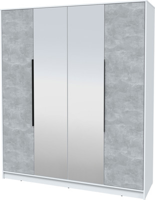 Шкаф Interline Концепт КТ-Ш4з (бетон/белый платинум)