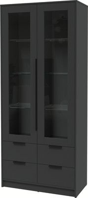 Шкаф с витриной Интерлиния Концепт КТ-ШВ2 (антрацит/антрацит)