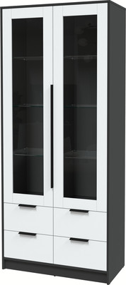 Шкаф с витриной Интерлиния Концепт КТ-ШВ2 (белый платинум/антрацит)