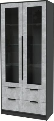 Шкаф с витриной Интерлиния Концепт КТ-ШВ2 (бетон/антрацит)