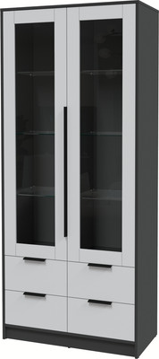 Шкаф с витриной Интерлиния Концепт КТ-ШВ2 (серый/антрацит)