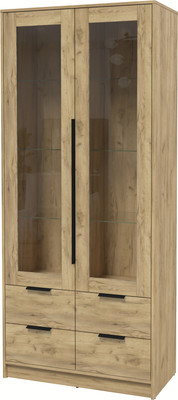 Шкаф с витриной Интерлиния Концепт КТ-ШВ2 (дуб золотой/дуб золотой)