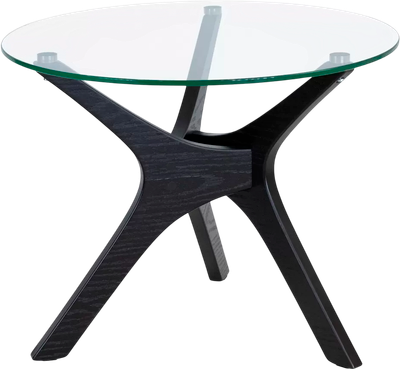 Журнальный столик Мебелик Рилле 446 (черный/стекло прозрачное)