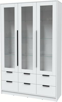 Шкаф с витриной Интерлиния Концепт КТ-ШВ3 (белый платинум/белый платинум)