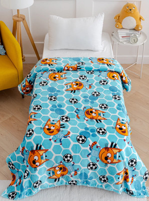 Плед Павлинка Три Кота Коржик голубой 150x200