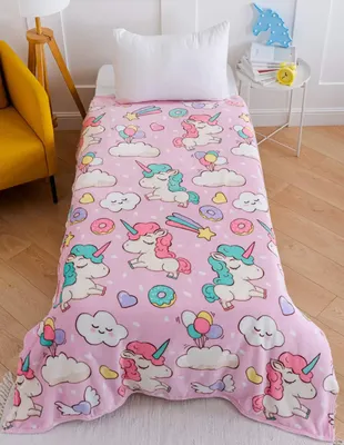 Плед Павлинка Единороги 150x200 (розовый)