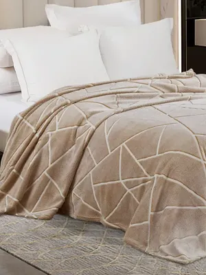 Плед PAVLine Разломы бежевый неон 200x220