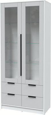 Шкаф с витриной Interline Концепт КТ-ШВ2 (серый/белый платинум)