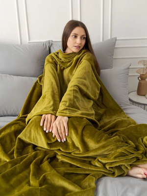 Плед с рукавами Павлина Handy Оливка 150x200