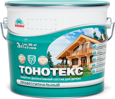 Защитно-декоративный состав KRONA Тонотекс (3л, палисандр-мокко)