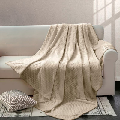 Плед Бояртекс Велсофт с тиснением Зигзаг Слоновая кость 13-0907 (220х200)