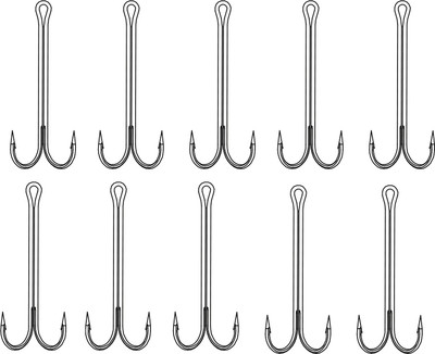 Набор крючков рыболовных Волжанка X Long Double Hook 90° / 9883-1 (10шт)
