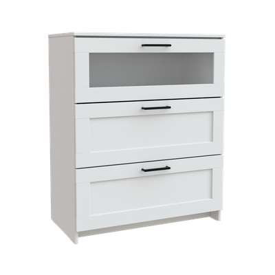 Комод Mio Tesoro Нави 3 ящика 2.15.02.020.1 (белый, со стеклом)