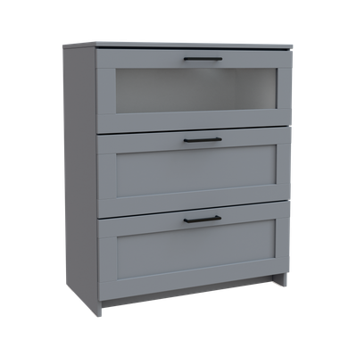 Комод Mio Tesoro Нави 3 ящика 2.15.02.020.4 (серый, со стеклом)