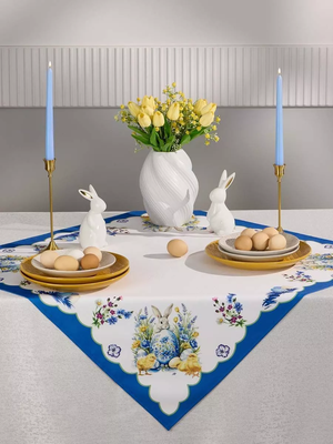 Скатерть Arya Easter / 8680943255655 (белый/голубой)