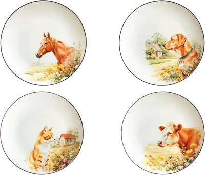 Набор тарелок Montserrat Животные / HQY24121002 (4шт)