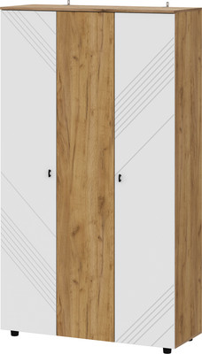 Шкаф Mio Tesoro Байкал трехстворчатый (дуб золотистый/белый матовый)