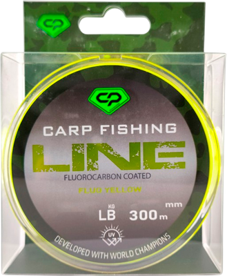Леска флюорокарбоновая Carp Pro Fluorocarbon Coated Fluo Yellow 300м / CP5103-030 (0.309мм)