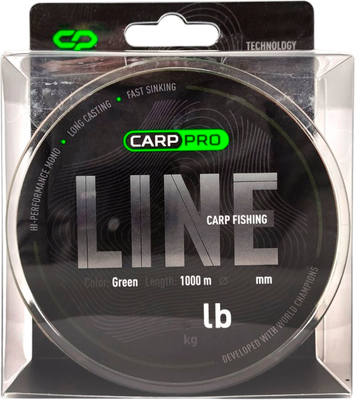 Леска монофильная Carp Pro Green 1000м / CP5210-032 (0.331мм)