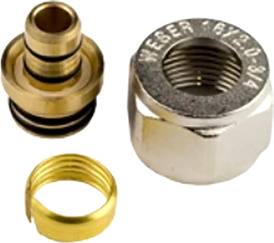 Ниппель переходной Weser Прямой Евроконус 3/4" Eх16x2.0 / 819010W (с накидной гайкой)