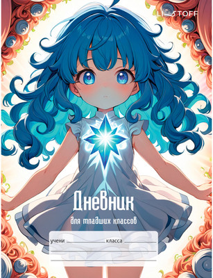 Дневник Listoff Девочка с голубыми волосами / ДМБ254803 (48л)
