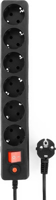Сетевой фильтр Гарнизон ECL-6-B-7 (6 розеток, 7м, черный)