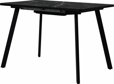 Обеденный стол Мир стульев Саен 17 100x750/400 (черный муар/даркстоун 3125/краска черная)