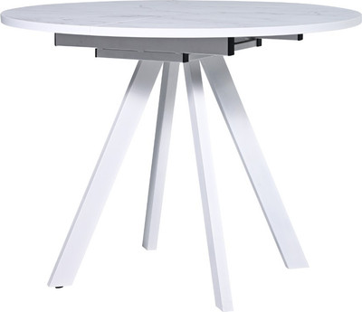 Обеденный стол Мир стульев Саен 27 90x90/30 (белый муар/лавант 3094/краска белая)