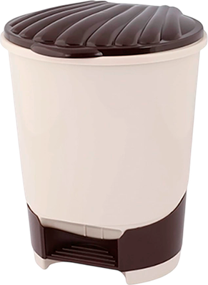 Мусорное ведро No Brand с педалью (10л, слоновая кость)