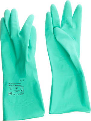 Перчатки хозяйственные HQ Profiline Латексные многоразовые / 73580 (S, зеленый)