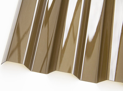 Монолитный поликарбонат Borrex Трапеция 1050x2000x1.3мм (бронза)