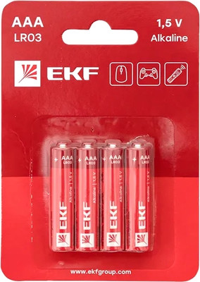 Комплект батареек EKF ААА LR03 / LR03-BL4 (4шт)