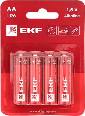 Комплект батареек EKF АА LR6 / LR6-BL4 (4шт)