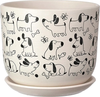 Вазон Композит Собаки №3 / КС-Бук3-290-03 (2.9л, белый бук)