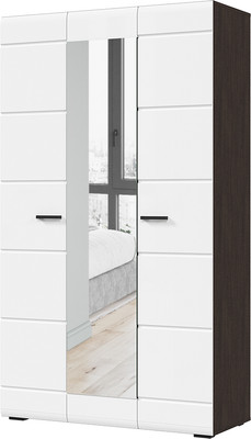 Шкаф Стендмебель Либерти ШК 03 (мдф белый глянец/венге)