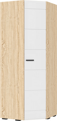 Шкаф Стендмебель Либерти ШК 05 угловой 780 (мдф белый глянец/дуб сонома)