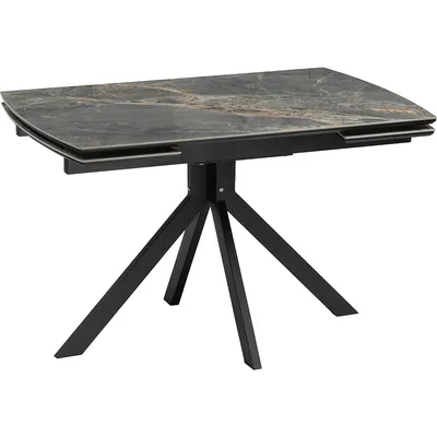 Обеденный стол Woodville Комильфо 120-180x80 / 621187 (черный кварц/черный)