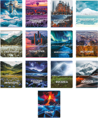 Набор предметных тетрадей Brauberg Классика. Природа / 405165 (13шт)