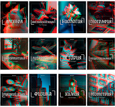 Набор предметных тетрадей Brauberg Glitch / 405170 (12шт)