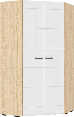 Шкаф Стендмебель Либерти ШК 06 угловой 1060 (мдф белый глянец/дуб сонома)