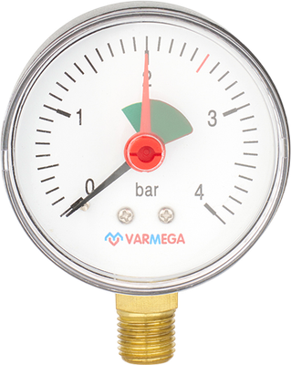 Манометр сантехнический Varmega Радиальный 63мм 4бар 1/4" / VMMT11-630402