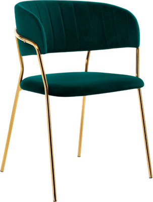 Стул Woodville Kamelia / 11777 (зеленый/золото)