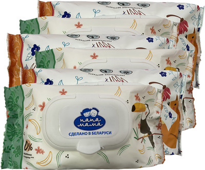 Влажные салфетки детские Папа Мама Детские (6х120шт)