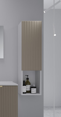 Шкаф-полупенал для ванной ЗОВ Дублин / CDUFLWMFC (флавио кашемир)